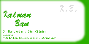 kalman ban business card